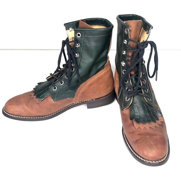 Kiltie Women’s Leather Riding Boots Lace-Up Brown - Picture 3 of 10